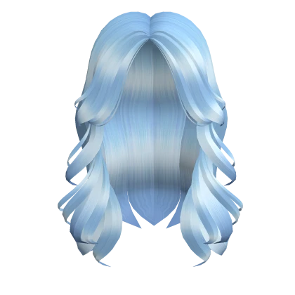 Blue Wavy Girl Hair