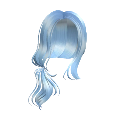 Blue Side Swept Girl Hair