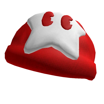 CUTE Y2K WHITE STAR RED BEANIE