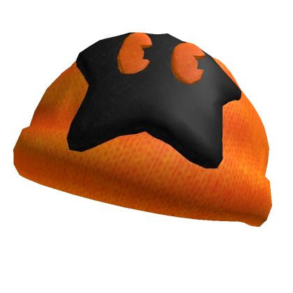 CUTE Y2K BLACK STAR ORANGE BEANIE