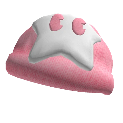 CUTE Y2K WHITE STAR PINK BEANIE