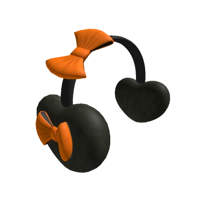 Halloween Earmuff Orange & Black Bow