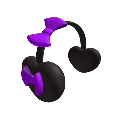 Halloween Earmuff Purple & Black Bow