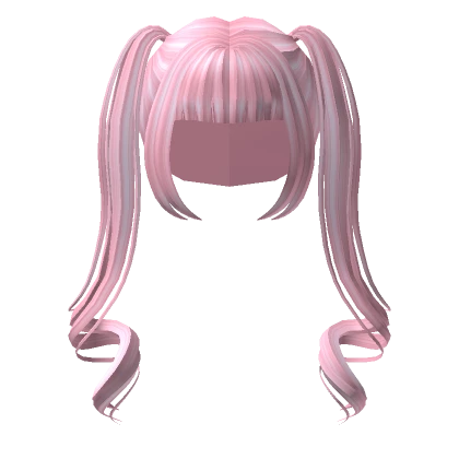 Pastel Pink Long Kawaii High Pigtails