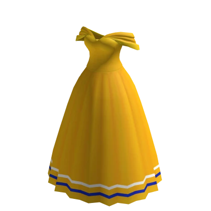 PREMIUM Gold Gown with Striped Trim