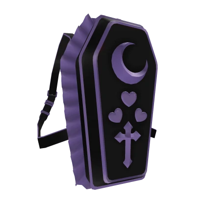 Purple And Black Coffin Halloween Backpack