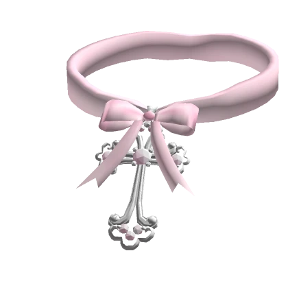 Pretty Pink Cross Bow Choker