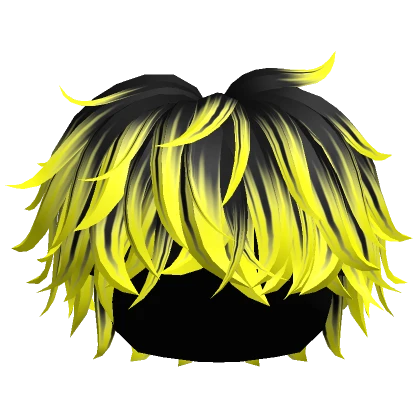 Black Yellow Messy Fluffy Boy Hair