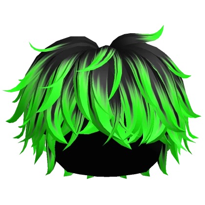 Black Green Messy Fluffy Boy Hair