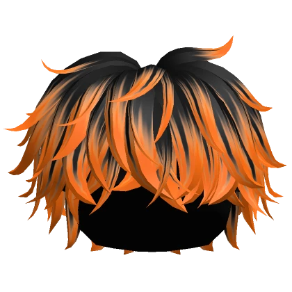 🎃 Halloween Black Orange Messy Fluffy Boy Hair