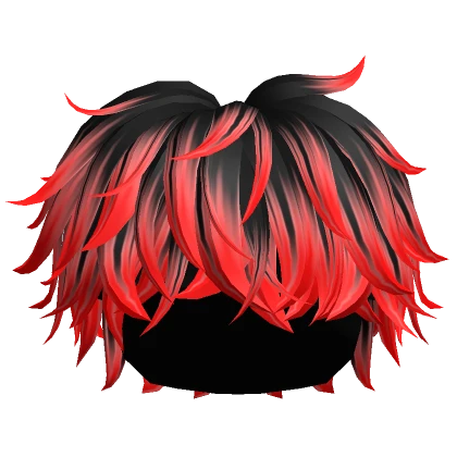 Black Red Messy Fluffy Boy Hair