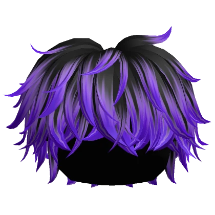 Black Purple Messy Fluffy Boy Hair