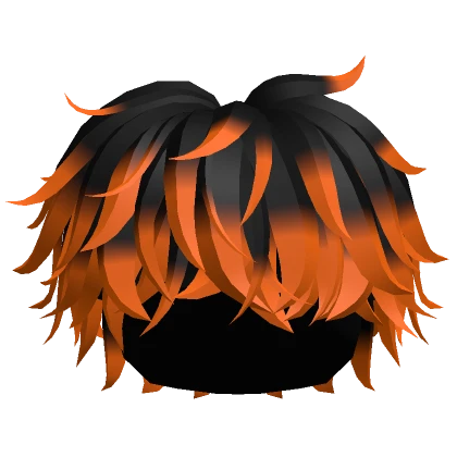 Black to Orange Messy Fluffy Boy Hair