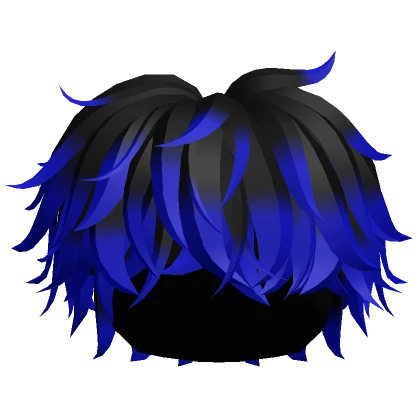 Black to Blue Messy Fluffy Boy Hair