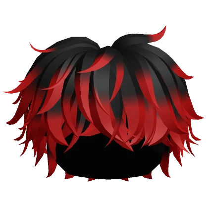 Black to Red Messy Fluffy Boy Hair