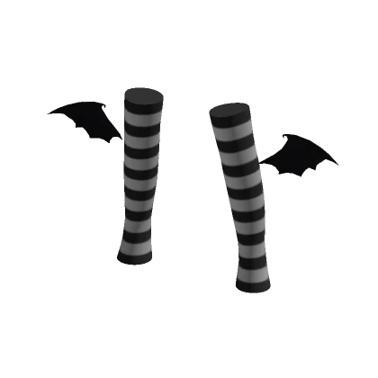 White Striped Halloween Bat Winged Leg Warmers