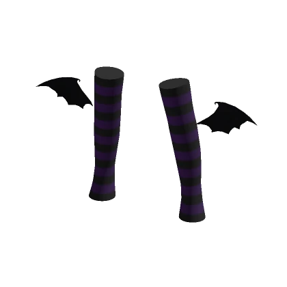 Purple Striped Halloween Bat Winged Leg Warmers