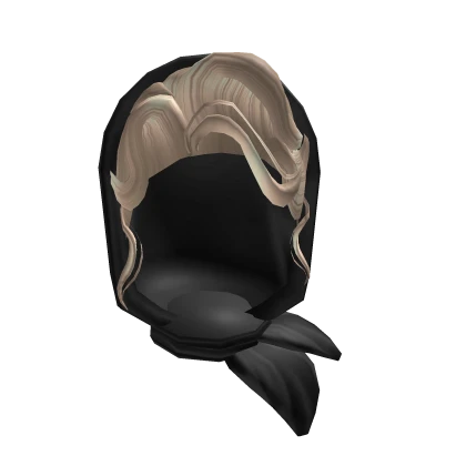 Black 60's Headscarf in Platinum Blonde