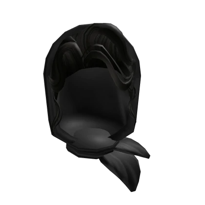 Black 60's Headscarf in Black