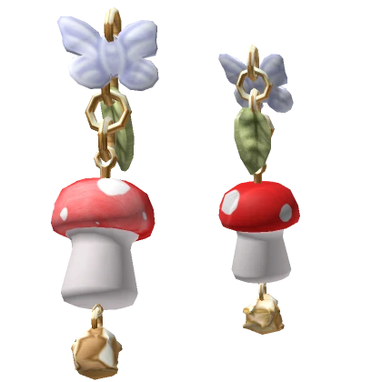 Red Fairy Mushroom Earrings