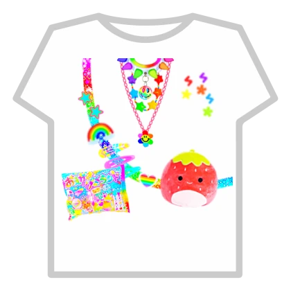 kawaii decora kidcore rainbow necklace idk anymore