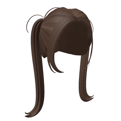 Long Brown Middle Part Pigtails