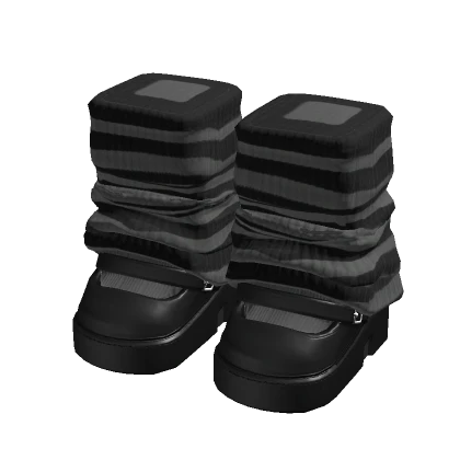 Doll Platform Shoes Grey Stripes