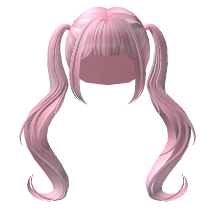 Pastel Pink Long Anime Kawaii Pigtails