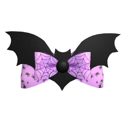 Preppy Purple Halloween Bat Hair Bow