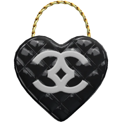 Black 90's Vintage Leather Heart Purse