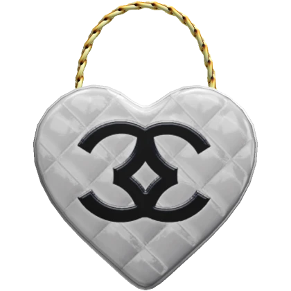 White 90's Vintage Leather Heart Purse