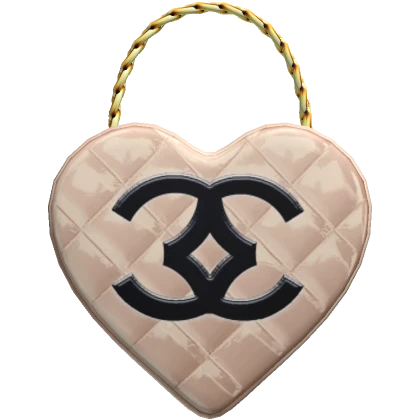 Beige 90's Vintage Leather Heart Purse