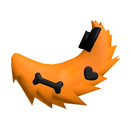 Orange Halloween Fluffy Tail w/ Black Charms