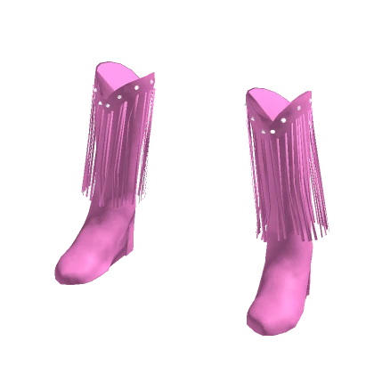 Designer fringe rose pink cowboy boots (party)