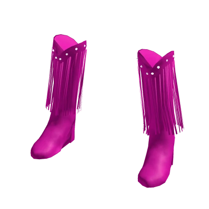 Designer fringe magenta pink cowboy boots (party)