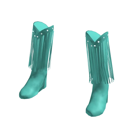 Designer fringe pastel blue cowboy boots (party)
