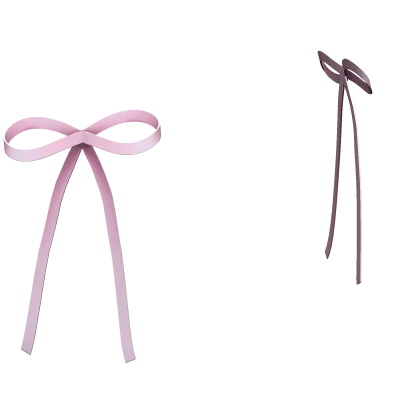 Long Double Hair Ribbons in Pink