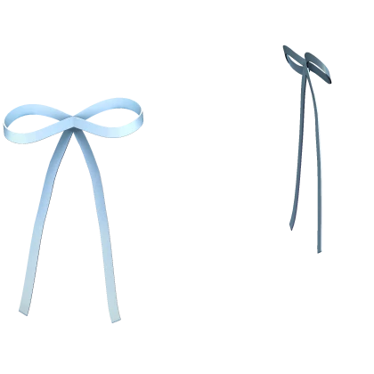 Long Double Hair Ribbons in Blue