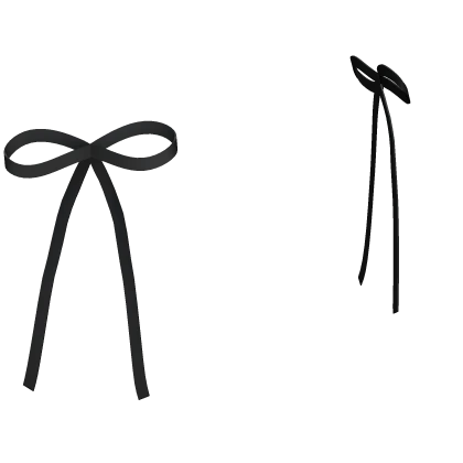 Long Double Hair Ribbons in Black