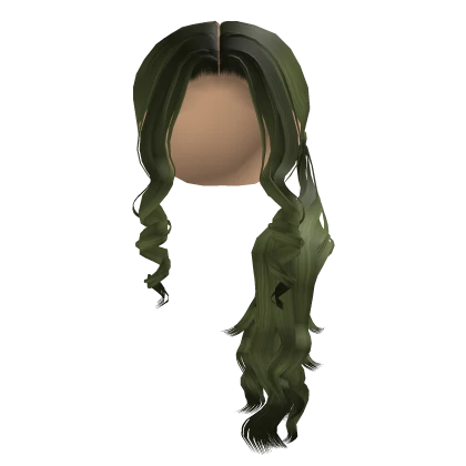 Curly Side Ponytail In Green