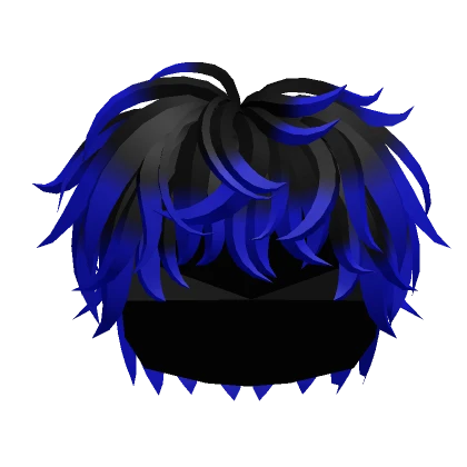 Black to Blue Fluffy Layered Anime Boy Hair