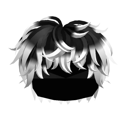 Black to White Fluffy Layered Anime Boy Hair