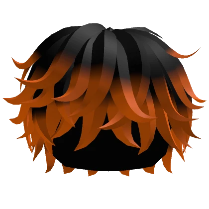 🎃 Halloween Black to Orange Fluffy Messy Boy Hair