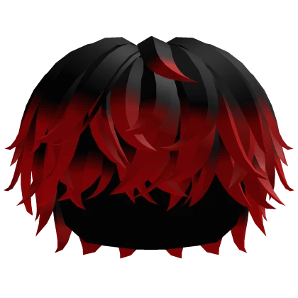 Black Red Messy Cool Boy Anime Hair