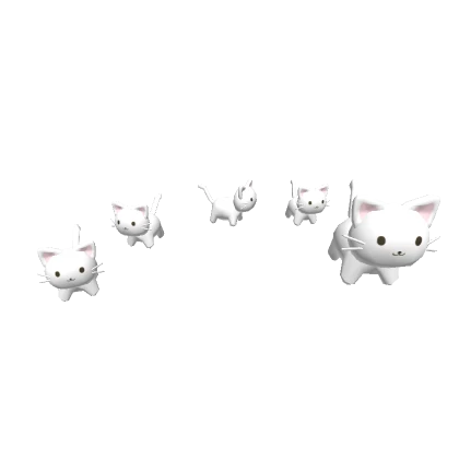 ♡ 🐱 Cute Smol White Cat & Kittens Group Army 🐱 ♡