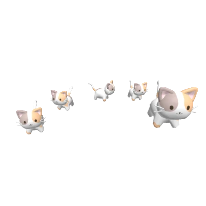 ♡ 🐱 Cute Calico Cat & Kittens Group Army Pets  ♡