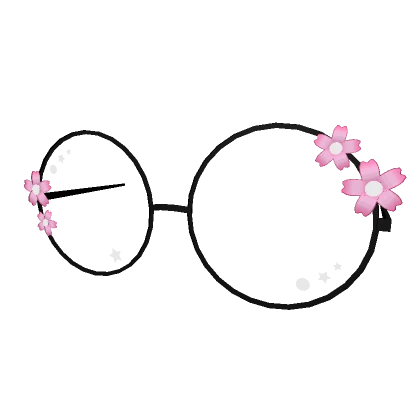 Cute KPOP Flower Glasses - Black