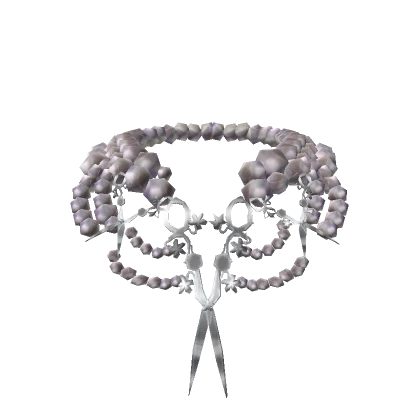 Goth Pearl Scissor Necklace