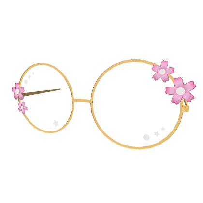 Cute KPOP Flower Glasses - Gold