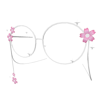 Cute KPOP Flower Sparkle Glasses - White